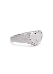 Yvonne Leon Baby Chevaliere Glittered Pinky Ring - Silver 45 (UK H)