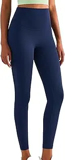 [Onewus] Women's High Waist Workout Yoga Pants with Non-Rolling Edge, Elastic and Figure-Hugging Gym Leggings