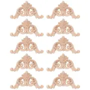 10 Pcs Wood Carving Decal Wood Mouldings Corner Applique Home Door Decor1123