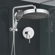 ACA 13" Rain Shower Head Set 4-Mode Handheld Round High Pressure Mixer Tap Chrome
