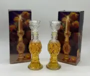 Vintage Avon Regency Candlesticks W/Bird of Paradise Cologne Set Of 2