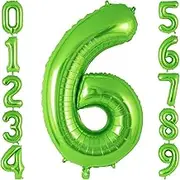 Green Number 4 Balloon 40 Inch, Big Large Foil Helium Number Balloons, Jumbo Giant Mylar Number 4 Balloons for 4 Year Old Birthday Party Decorations Supplies Anniversary Celebration (number 6)