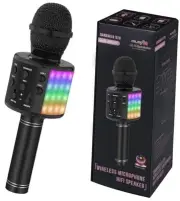 Bluetooth Karaoke Microphone for Singing: Professional Handheld Wireless Black