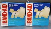 2) Band-Aid Brand Tru-Stay Sheer Strips Adhesive Bandages, Assorted Sizes, 80 ct