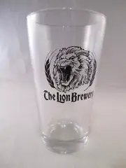 The Lion Brewery New Pint Glass Black Lion's Head logo