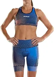[Zoot] Ladies Triathlon 8 Inch Pants Style Stoke with 2D seat Padding, Side Pockets, SPF 50+ and Seamlink Seams Size
