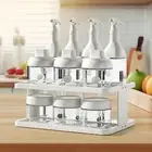 Spice Rack Set 2 Layer Kitchen Cabinet Shelf for Restaurant Table Home