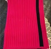 Vibrant Pink Moose Knuckle Scarf with Black Stripe