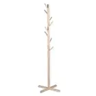 (Wood Color)Wooden Tree Coat Rack 8 Hooks Clothes Rack Stand For Coats Hats H