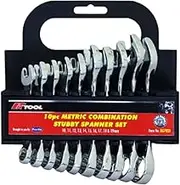 Stubby Combination Spanner Set 10 pce Metric 10mm->19mm New Tool Set