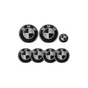 7pcs Car For Hood And Trunk Bm-w 82mm And 73mmRear Emblem And 68mm Wheel Covers And 45mm Steering Wheel