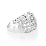 Sterling Silver & 0.05Ct Diamond Ring, Q
