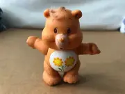 Vintage 1980's CARE BEARS Orange Friend Bear pvc Figure POSABLE