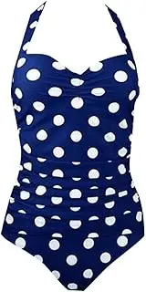 [GDYJP] Plus Size Bathing Suit for Women One Piece Swimsuit Tummy Control Halter Tops for Women Swimwear (Color : Blue, Size : Medium)