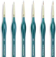 Paint Brush Set Detail Thin 6Pcs High Grade Oil Watercolor Acrylic for Art