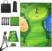HCBZVV 10 set Casual Golf Game Set - 10 Includes 6x4 Ft Sticky Playing Mat, 160 Golf Balls,10 Chipping Mat,10 Carrying Bag -Mini Golf Game Home Office-Golf Gifts Adults Family Kids Outdoor Indoor Green