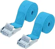 uxcell 1" x 5 ft Lashing Strap with Buckles, 2 Pcs Cam Buckle Tie Down Straps Adjustable Heavy Duty Secure Cinch Straps Up to 551 lbs for Cargo Kayak Bicycles, Light Blue