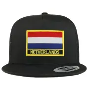 Flexfit XXL Netherlands Flag 5Panel Flatbill Trucker Mesh Snapback Cap-Free ship