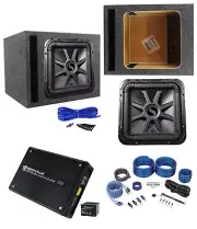 KICKER 45L7R122 12" 1200w L7R Solo-Baric Subwoofer+Vented Box+Mono Amplifier+Kit