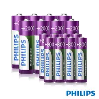 在飛比找誠品線上優惠-Philips 飛利浦 低自放充電電池 AA 3號 + AA