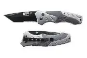 Smith & Wesson SWMP7TS M&P Folding Knife 3.4" Black Combo Tanto Blade, Gray Alum