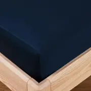 Ecosa Bamboo Bedding - Fitted sheet / Queen / Dark Navy