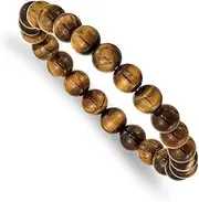 [JewelryWeb] 8mm Yellow Tigers Eye Agate Beaded Stretch Bracelet-Stretch-Bracelet for Women