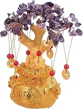 LIFKICH 1pc Crystal Fortune Money Tree Adornment for Home and Office Tabletop Decoration and Amethyst Design for Living Room and Bedroom Decor