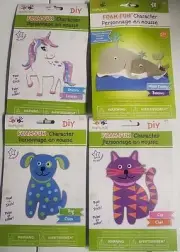 DIY Unicorn Cat Dog Whale Kids Foam Art Craft Kit Bundle Lot 4