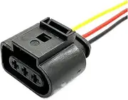 BWPEXZ 1 Set of 3-pin 3.5mm Series Automotive Sensor Tail Fiber Plug 1J09737231J0973723 Female Shell Connector(with 18AWG Wire,Female Insert_1 Set_3P)