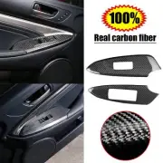 Window Switch Button Cover For Lexus RC RC200t RC300 RC350 F Sport Carbon Fiber (for: Lexus)