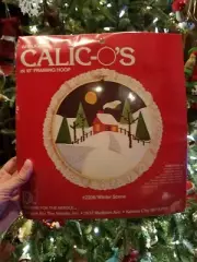 Vintage CALIC Os Winter Scene APPLIQUE KIT 2206 10" Framing Hoop SEALED 1982