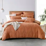 Bianca Bradford Quilt Cover Percale Cotton Earth - Queen Bed
