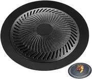 YARNOW Outdoor Grill Pan Nonstick Barbecue Grill Tray for Camping Aluminum Multi-use Grilling Pan for Meat and Vegetables for Outdoor Bbqs and Picnics Round Shape Even Heat Distribution