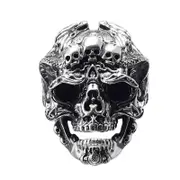 3 Pcs Retro Domineering Finger Faucet Hand Dragon Pattern Double Dragon Skull Ring