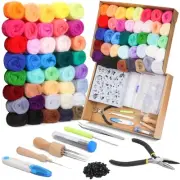 Needle Felting Starter Kit,Wool Roving 40 Colors Set, Wool Felt Tools with In...