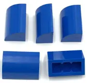 Lego 5 New Blue Slopes Curved 1 x 2 x 1 Stud Pieces Parts