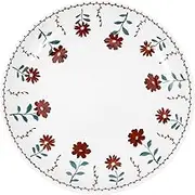 HOLIDYOYO Japanese Floral Ceramic Plate Multi Function Dish for Salads Pasta Desserts Stylish Sunflower Design for Home Dining and Entertaining
