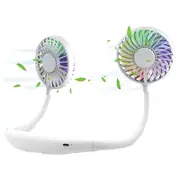 Portable Neck Aromatherapy Fan with LED Light 360�� Rotation Low Noise-White