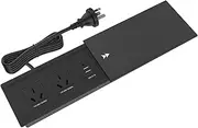Furniture-Integrated Power Station with Sliding Cover, 2 AU Outlets, 2 USB, 1 USB-C, Recessed Power Strip Flush Mount Power Strip with USB C Ports Space-Saving Desk Charging Outlet