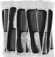 HQSLsund 60 Pack Black Plastic Combs, Individually Wrapped, Widen Combs For Hotel, Airbnb, Shelter/Homeless/Nursing Home/Charity