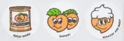 CTP Sniffy's Scratch And Sniff PEACH Matte Sticker Strip Vintage 1980's