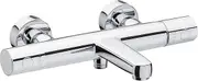 Cornat Derval DER2 Bath Thermostat Fitting High-Quality Brass Body Chrome-Plated with Temperature Selection Handle and Hot Water Barrier Single Lever Mixer Tap for Wall Mounting
