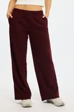 Red Track Pants Wide Leg Side Stripe - Size 16XL, Women's Track Long