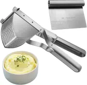 Stainless Steel Potato Ricer with Dough Scraper - Kitchen Tool for Mashed Potato