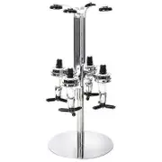 Wall Mounted Stand Rotary 4 Bottle Wine Beer Liquor Drinks Dispenser Home Bar Pourer Rack Wine Juic silver