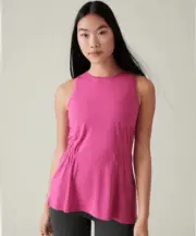 Athleta Womens Lightweight Air Out Cinch UPF 25+ Tank Top Pink Size Small NWT