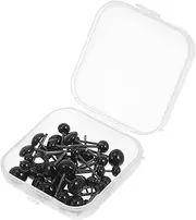 TEMPNAP 50pcs Black Safety Eyes for DIY Crafts Lifelike Bean Eyes for Stuffed Animals Doll Making and Plush Versatile Balls Portable Box for Creative Projects