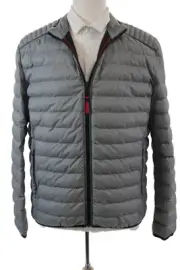 Brax Feel Good Mens High Neck Two Pocket Zip Up Craig Jacket Gray Size L
