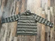 EDDIE BAUER Men's XL Radiator Fleece Pullover 1/4 Snap Front Sweater DP OLIVE